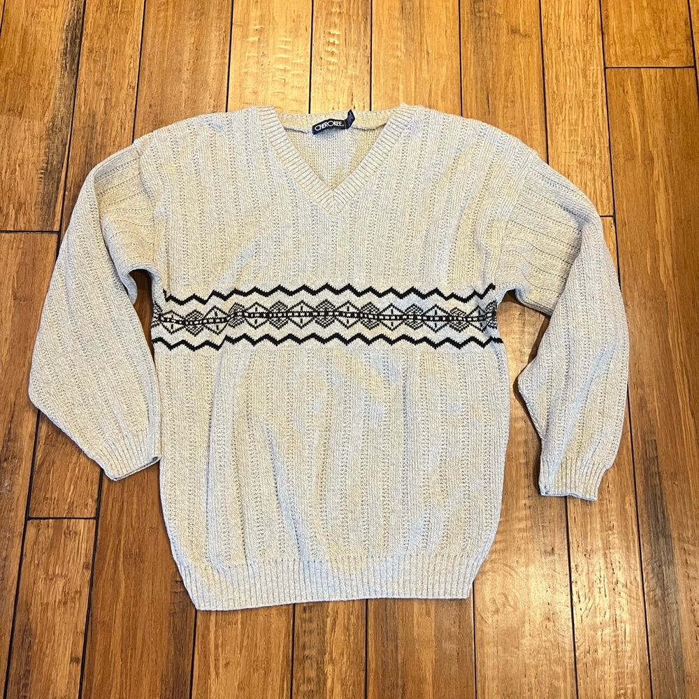 Vintage grandpa sweater Cherokee large cotton rayon